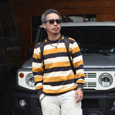 HEAVY BORDER LONG SLEEVES TEE - MUSTARD / CHCL / CREAM